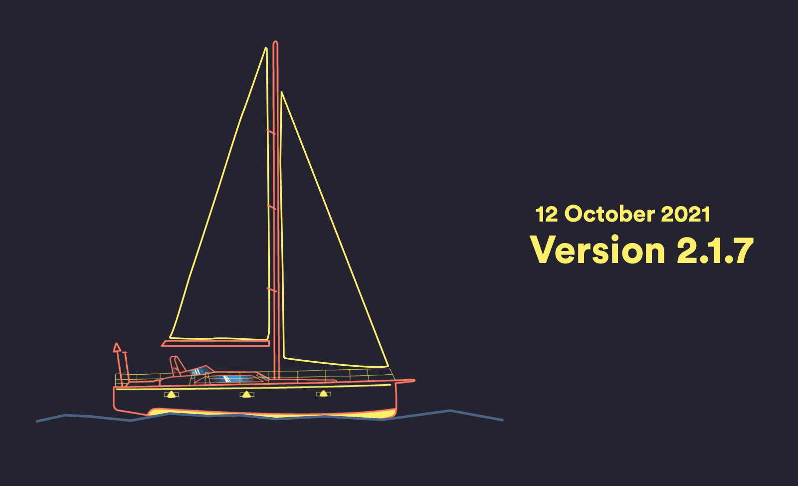 The Up Yacht gracefully sliding across the 2.1.7 release